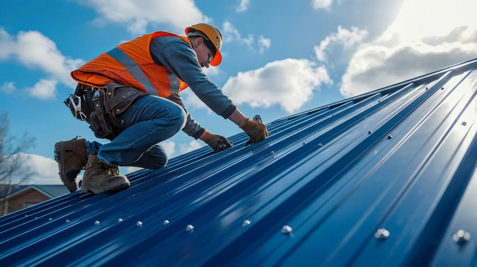 Professional roofer installing shingles on a Melbourne home